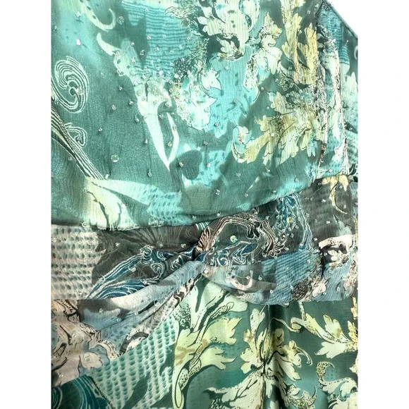 Vintage 90s Y2K Alex Evenings Silk Floral Babydoll Dress Size 14 Beaded Fairy Vintage 90s Y2K Alex Evenings Silk Floral Babydoll Dress Size 14 Beaded Fairy